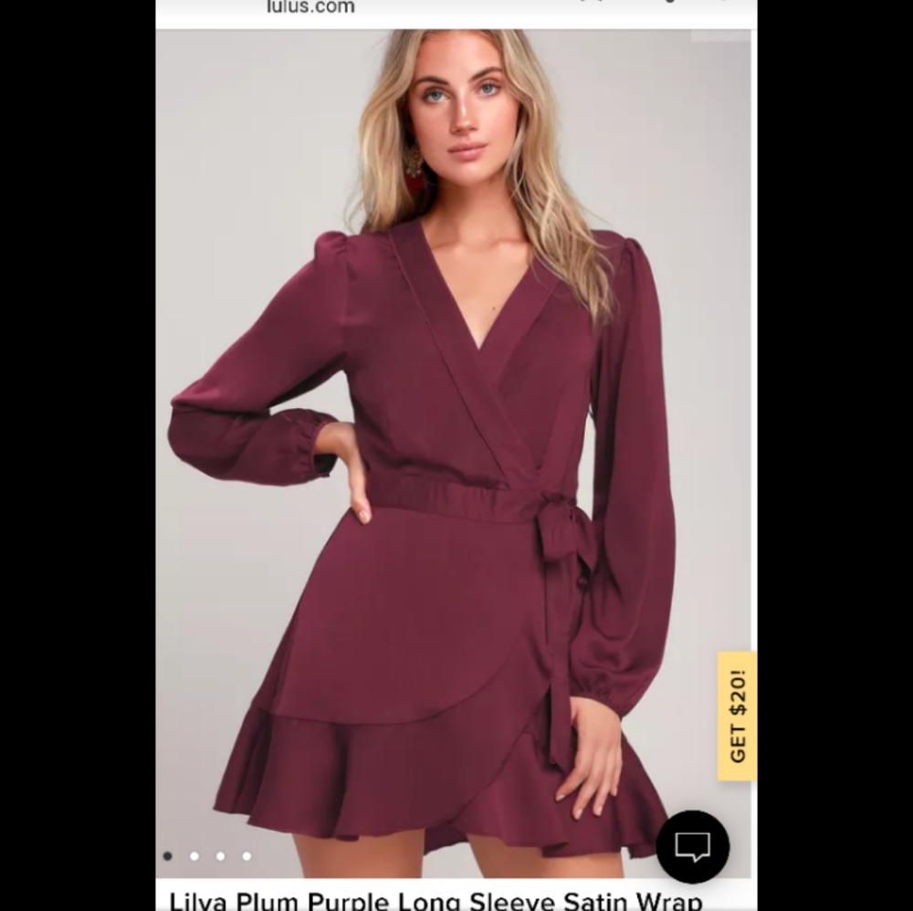 Lulu's Burgundy Wrap Mini Dress